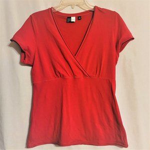 Saks Fifth Ave V-neck Red Blouse, Top